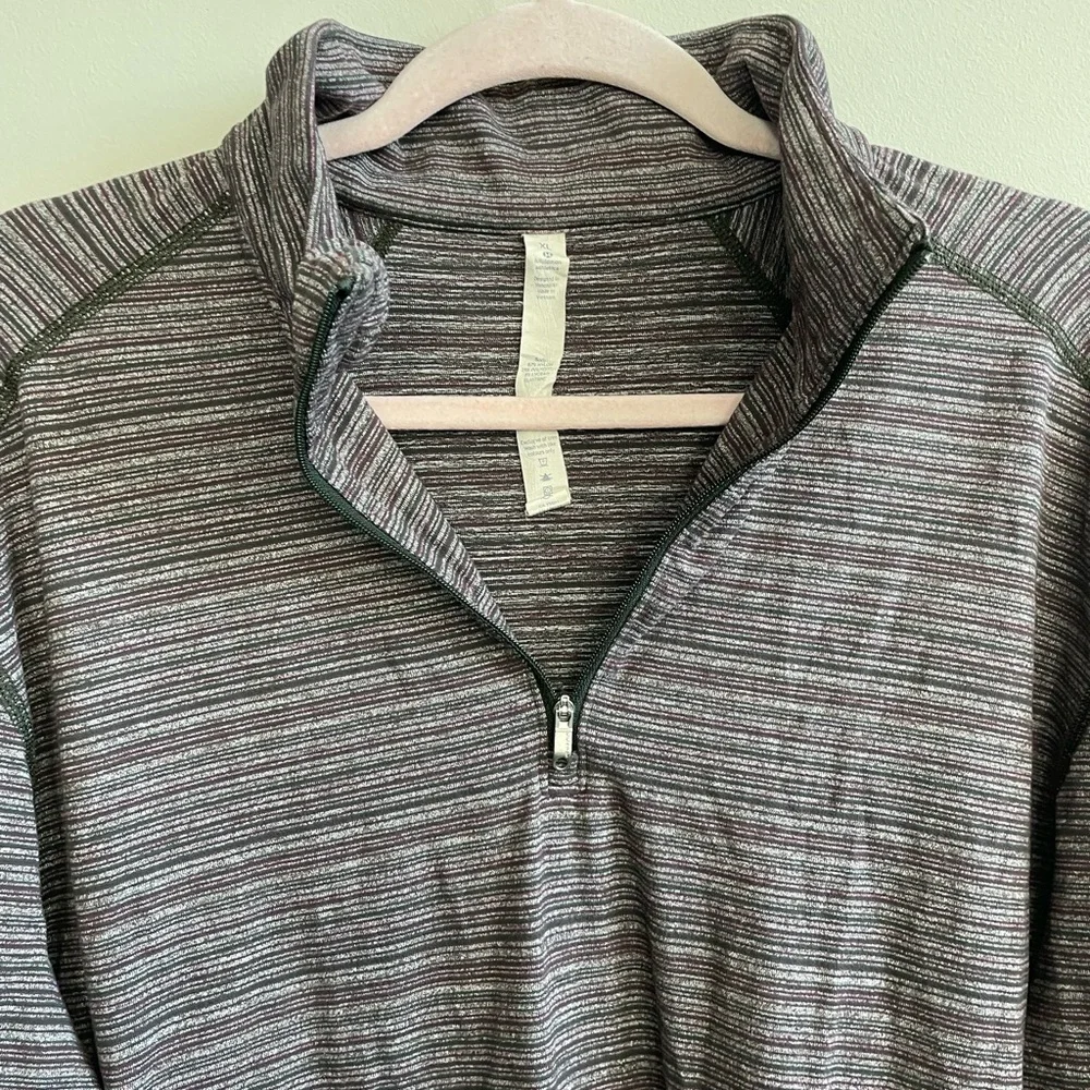 Lululemon Athletica Surge Warm 1/2 Zip Polar Night Stripe